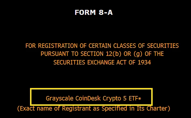 灰度数字大盘基金（GDLC）将于周五启动交易，涵盖五种主要数字资产